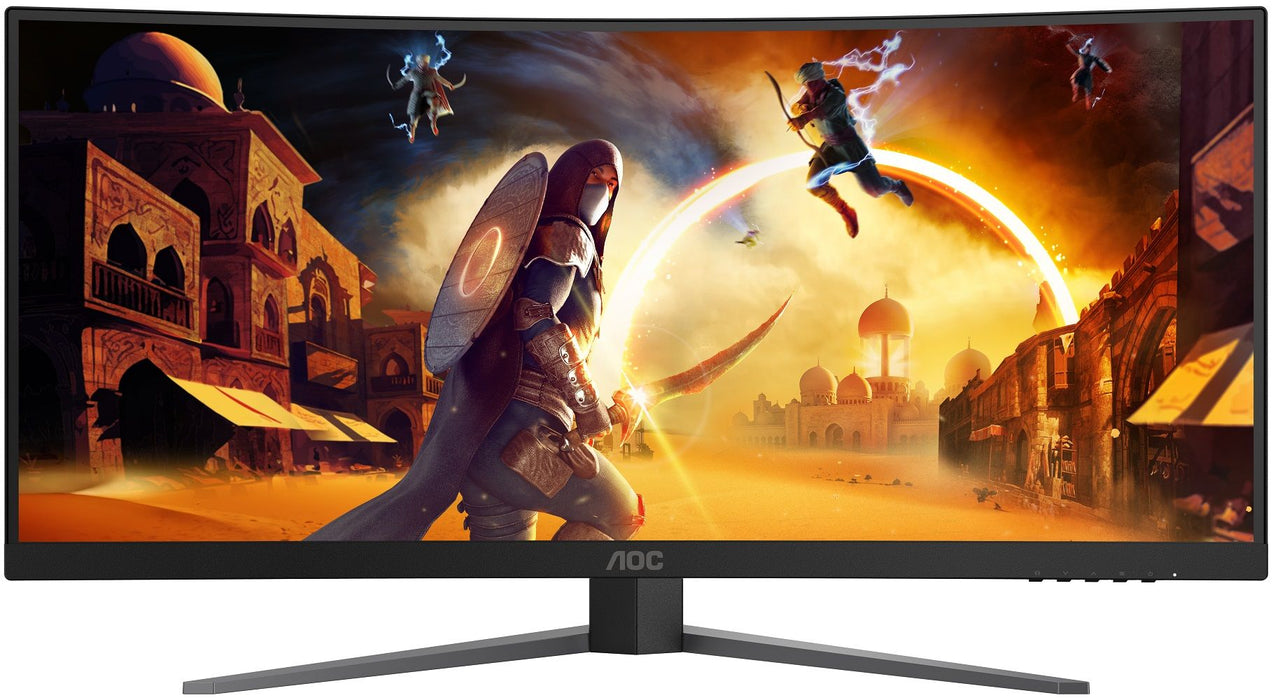 AOC CU34G4Z, 34" Curved 1500R, VA, WLED, 3440x1440@240Hz, 1ms GtG, 0.3ms MPRT, 450cd m/2, 2500:1, 80M:1 DCR, Adaptive Sync, FlickerFree, Low Blue Light, Tilt, Height Adjust, Pivot, Swivel, 2xHDMI, DP, USB hub