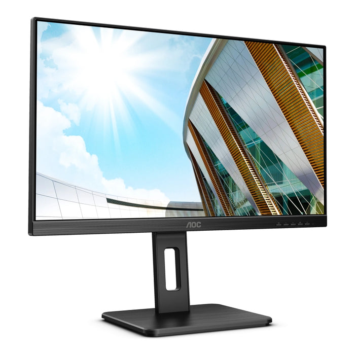 AOC Q24P2Q, 23.8" IPS WLED, 2560x1440@75Hz, 4ms GtG, 250cd m/2, 1000:1, DCR 50M:1, FlickerFree, Low Blue Light, 2Wx2, Tilt, Height Adjust, Pivot, Swivel, D-SUB, HDMI, DP, USB hub