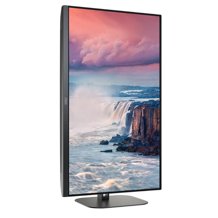 AOC Q27V5N/BK, 27" VA WLED, 2560x1440@75Hz, 4ms GtG, 300cd m/2, 4000:1, 20M:1 DCR, Adaptive Sync, FlickerFree, Low Blue Light, 3Wx2, Tilt, Height Adjust, Pivot, Swivel, 2xHDMI, 2xDP