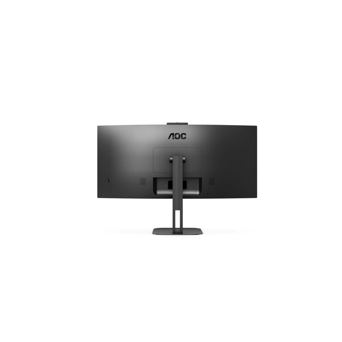 AOC CU34V5CW/BK, 34" Curved 1500R, VA, WLED, 3440x1440@100Hz, 4ms GtG, 1ms MPRT, 300cd m/2, 3000:1, 20M:1 DCR, Adaptive Sync, FreeSync, Low Blue Light, 5Wx2, 2MP Webcam, Tilt, Height Adjust, Swivel, HDMI, DP, USB hub
