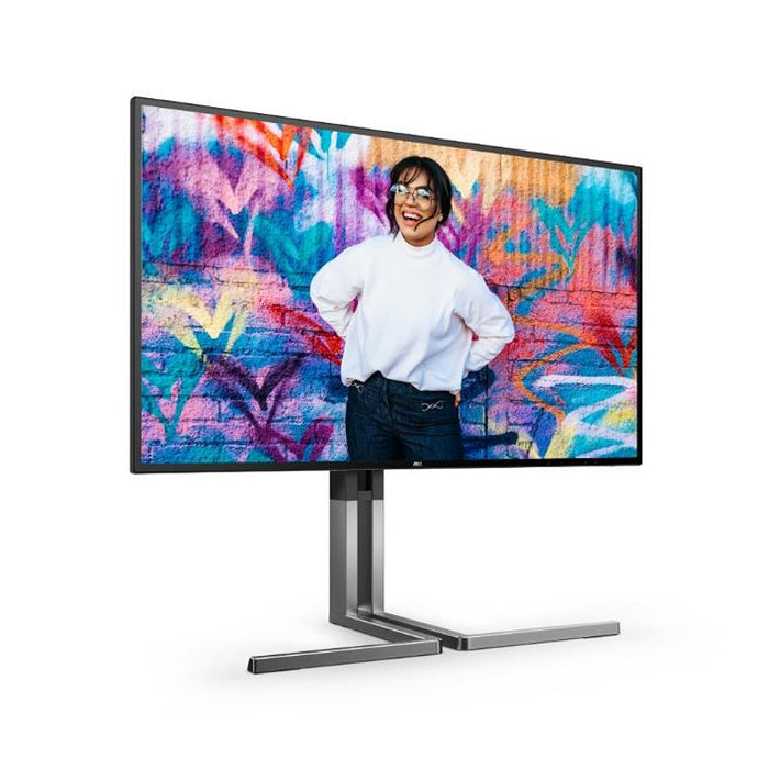 AOC U27U3CV, 27" Nano IPS WLED, 3840x2160@60Hz, 4ms GtG, 400cd m/2, 1300:1, 50M:1 DCR, Adaptive Sync, FlickerFree, Low Blue Light, 3Wx2, Tilt, Height Adjust, Pivot, Swivel, 2xHDMI, DP, USB hub