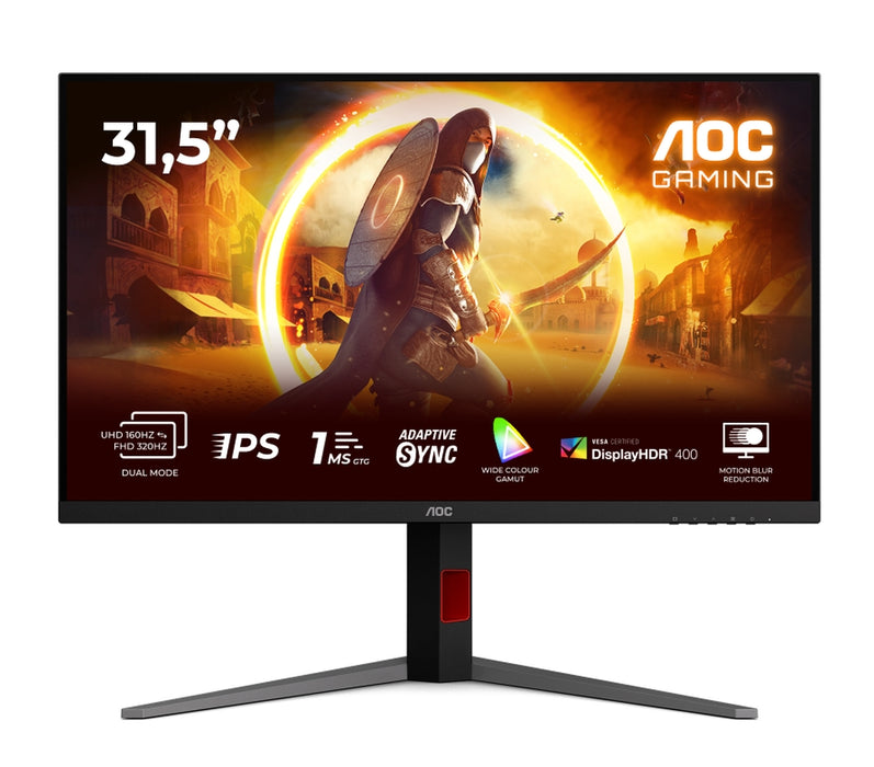 AOC U32G4U, 31.5" Fast IPS WLED, 3840x2160@160Hz, 1ms GtG, 0.5ms MPRT, 450cd m/2, 1000:1, 80M:1 DCR, Adaptive Sync, Flicker Free, Low Blue Mode, Tilt, Height Adjust, Pivot, Swivel, 2xHDMI, DP, USB hub