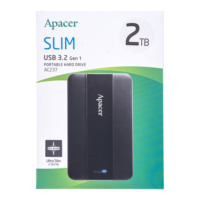 Apacer AC237, 2TB 2.5" SATA HDD USB 3.2 Portable Hard Drive