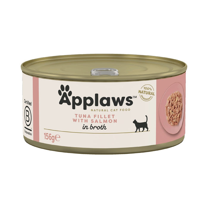 APPLAWS Tuna fillet with salmon in broth - wet cat food - 156g
