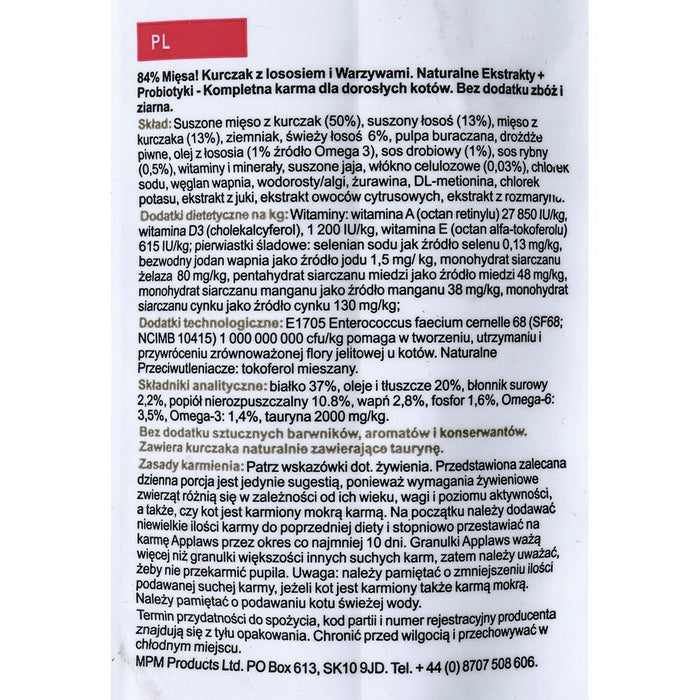 Fodder Applaws Chicken with salmon Adult Chicken Salmon Fish 7,5 kg