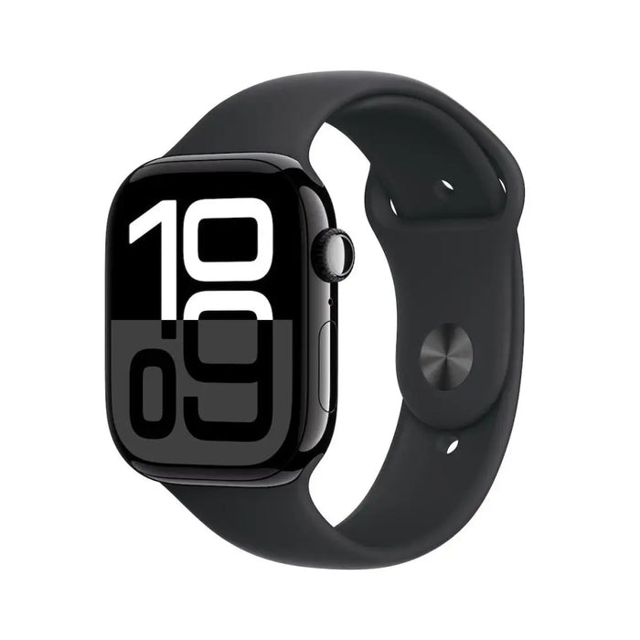 Apple Watch S10 GPS 46mm Jet Black Alu Case with Black Sport Band - M/L - Watch<<<APPLE
