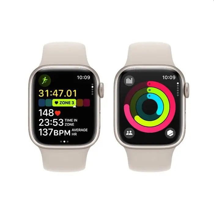 APPLE Watch S9 GPS 41mm Starlight Alu Case w Starlight Sport Band S/M - Смарт часовници<<<Преносими