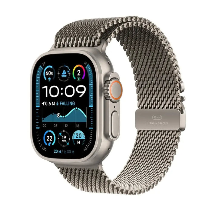 APPLE Watch Ultra2 v2 Cellular 49mm Natural Titanium Case with Natural Titanium Milanese Loop L - Смарт