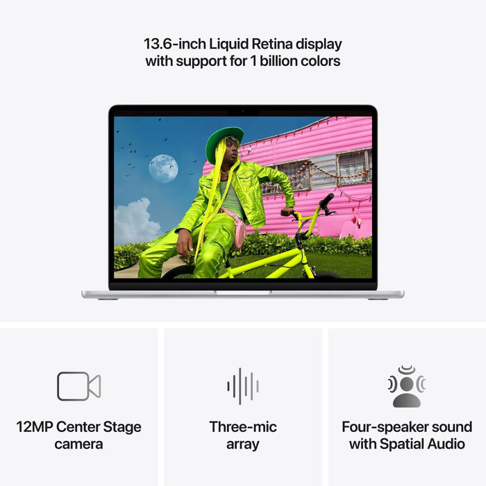 Лаптоп Apple MacBook Air 13" M5 1TB Silver mdh84 , 1000 , 13.60 , 16 , Apple M5 , Apple M5 10 Core , Apple M5 10 Core GPU , Mac OS