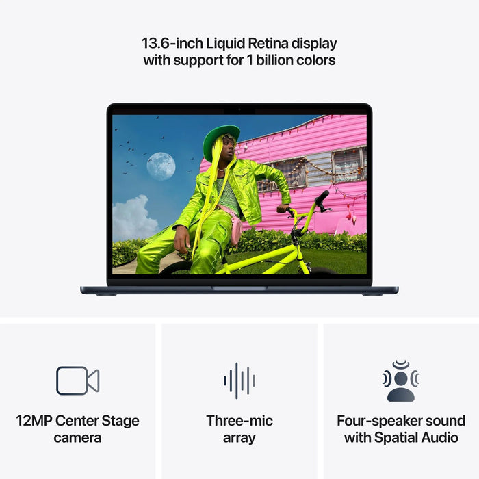 Laptop Apple MacBook Air 13" M5 1TB Midnight mdhf4 , 1000 , 13.60 , 16 , Apple M5 , Apple M5 10 Core , Apple M5 10 Core GPU , Mac OS