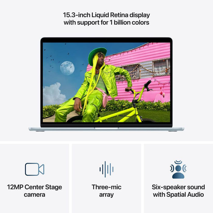 Laptop Apple MacBook Air 15" M5 512GB Sky Blue mdvq4 , 15.30 , 16 , 512 , Apple M5 , Apple M5 10 Core , Apple M5 10 Core GPU , Mac OS