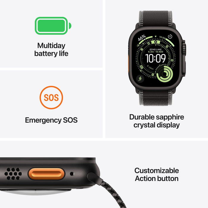 Smart watch Apple Watch Ultra 3 49mm Black/Milanese L mf1t4, 1.98