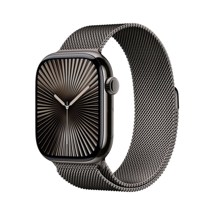Apple Watch S10 Cellular 46mm Slate Titanium Case with Slate Milanese Loop - S/M