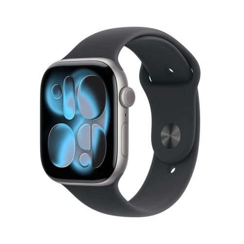 Apple Watch Series 11 (2025) GPS 46mm Space Gray Alu Case, Black Sport Band M/L EU MEV44