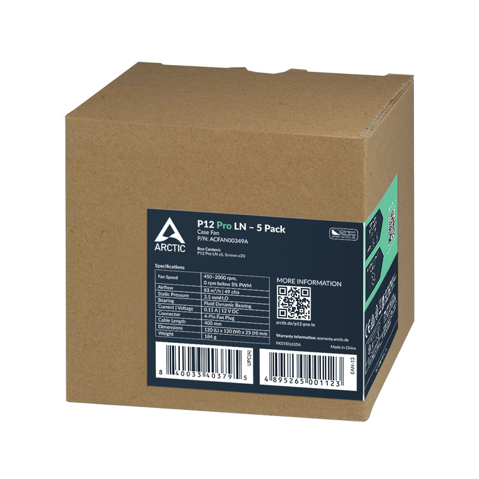 ARCTIC P12 Pro LN 120mm PWM 5-Pack Fan Kit