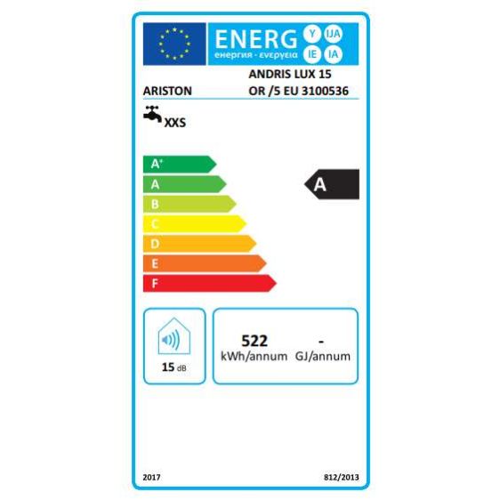 Boiler ARISTON ANDRIS LUX 15L OR /5 EU OVER SINK