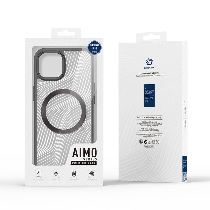 Armored case for iPhone 15 Plus with MagSafe Dux Ducis Aimo Mag - black - Cell phone cases and covers<<<HurtelXML