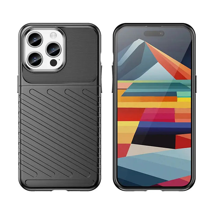 Armored iPhone 15 Pro Max Thunder Case - black - Cell phone cases and covers<<<HurtelXML