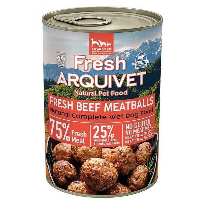 ARQUIVET Fresh Beef meatballs in sauce - wet dog food - 400g