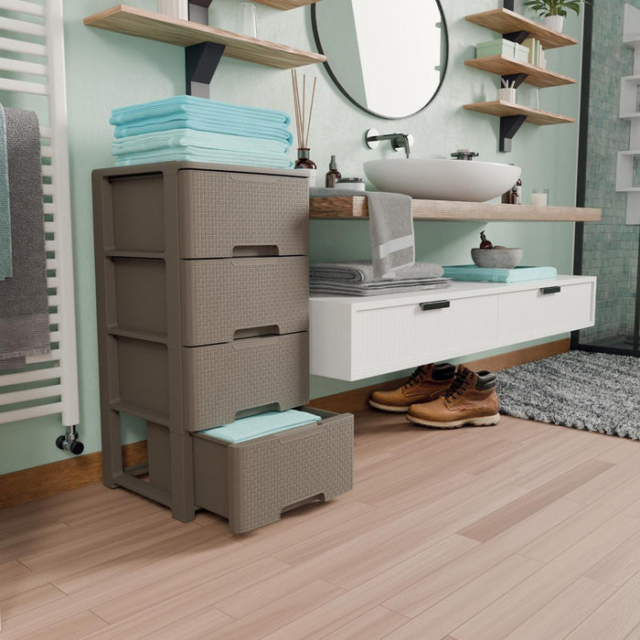 CABINET 4 DRAWERS 39X38.5X80.5CM TAUPE