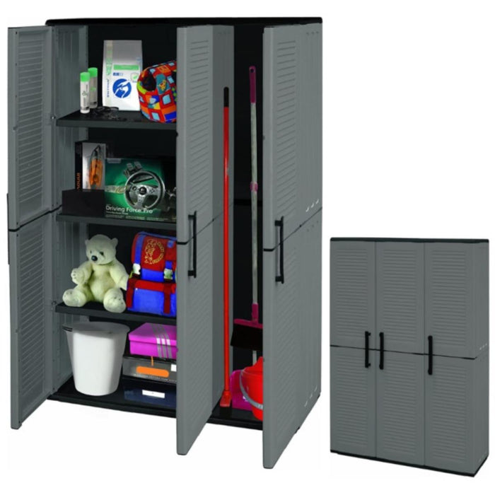 THREE WING PVC CABINET 102X37X163CM GRAY 3X10
