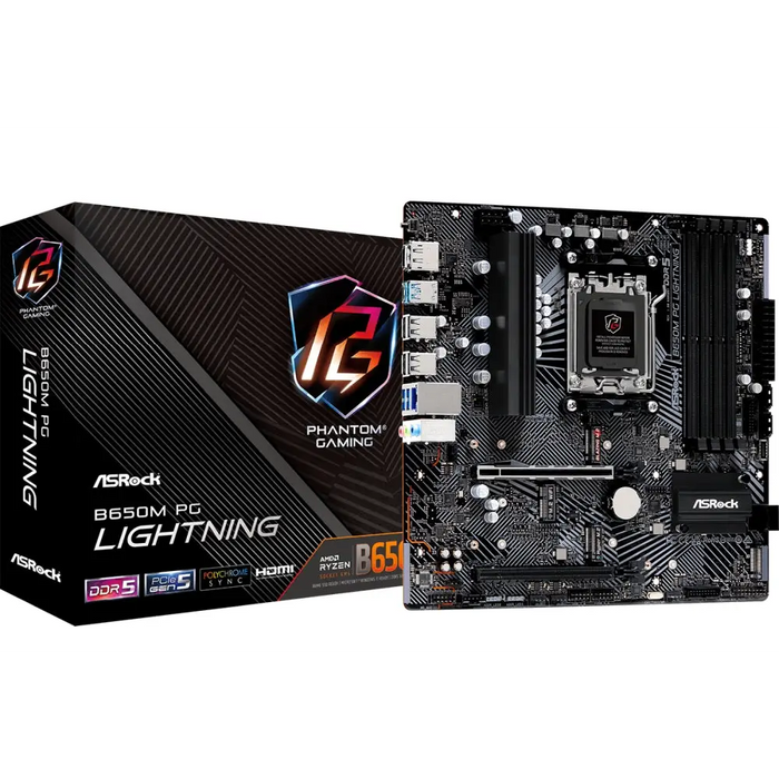 Asrock B650M Phantom Gaming Lightning - Дънни платки<<<ASROCK компоненти за компютри<<<ASROCK<<<PolyComp&&&Дънни