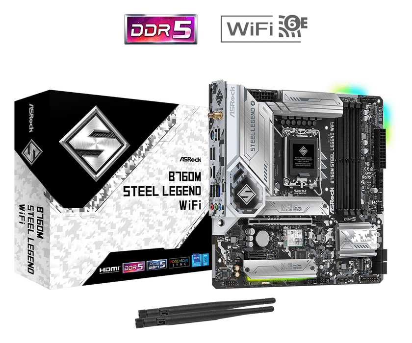 ASRock B760M Steel Legend WIFI DDR5 motherboard - Дънни платки<<<Компютърни компоненти<<<ValiAPI&&&Дънни