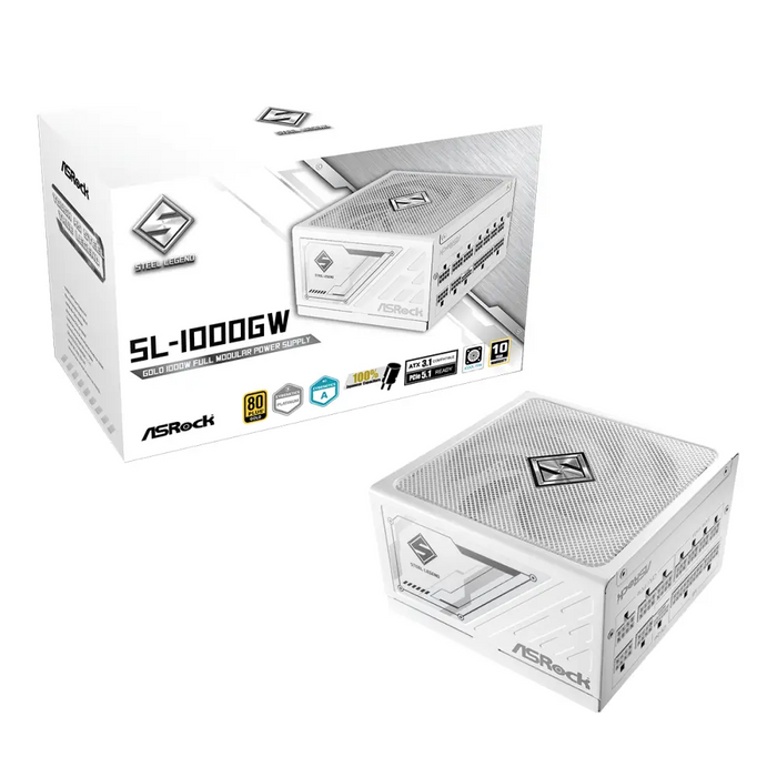 ASRock Steel Legend White 1000W 80+ Gold PSU - Захранвания<<<Компютърни компоненти<<<ValiAPI&&&Компютър Мрежи и
