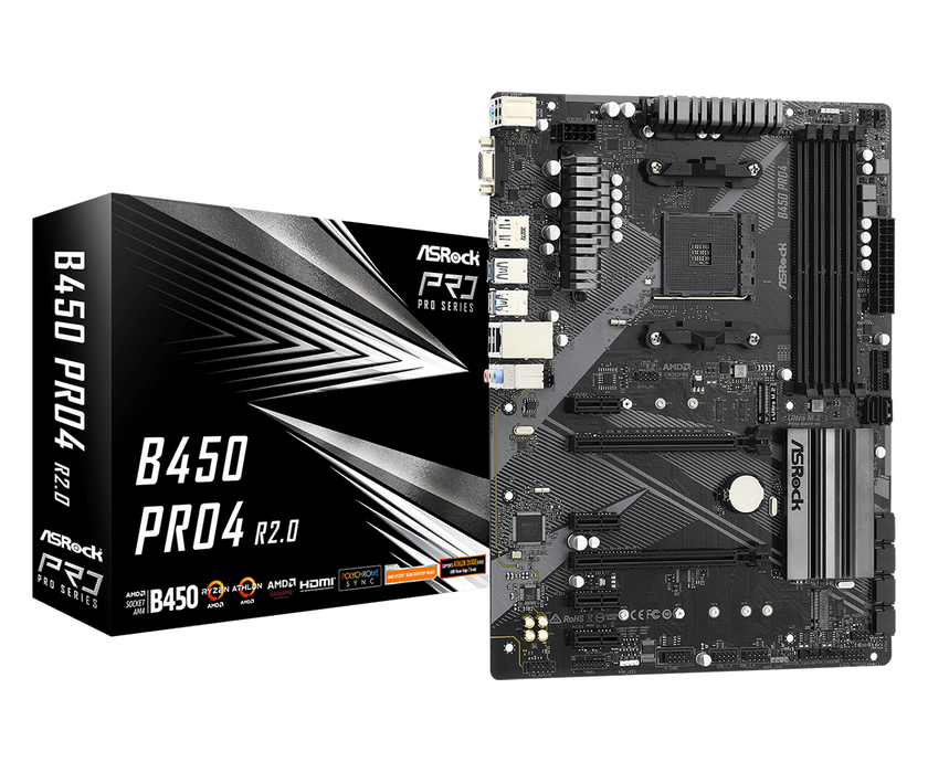 Motherboard ASRock B450 Pro4 R2.0, AM4, DDR4