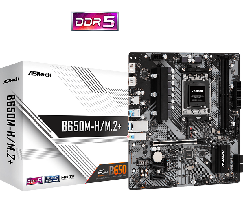 Motherboard ASROCK B650M-H/M.2+, Socket AM5, 2xDDR5