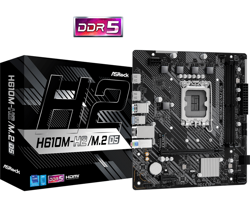 Motherboard ASRock H610M-H2/M.2, DDR5, mATX