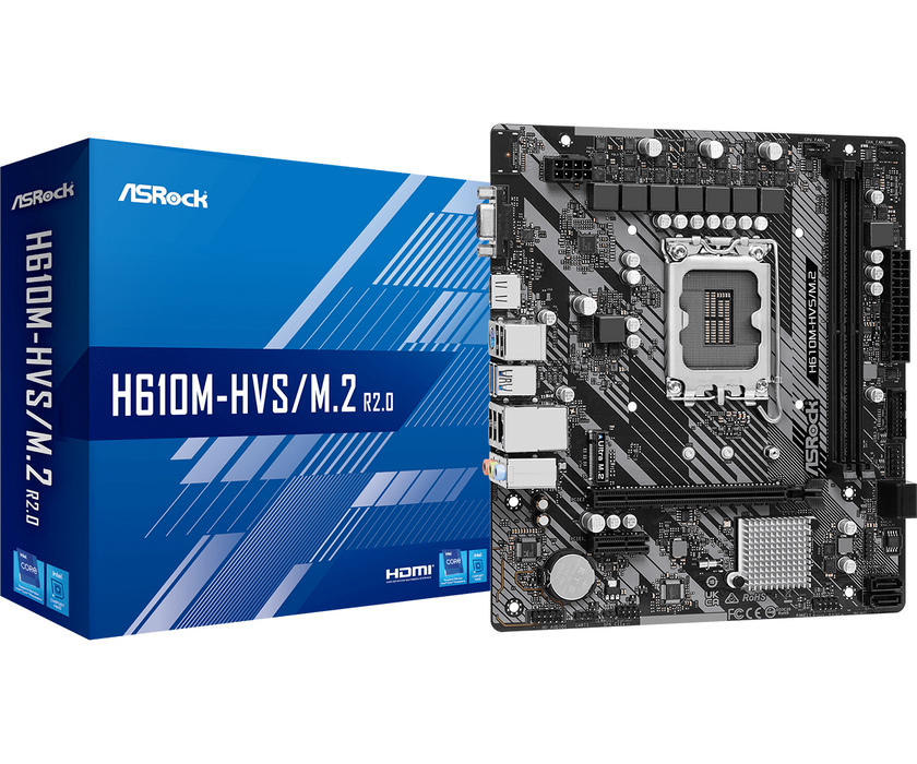 Motherboard ASRock H610M-HVS/M.2 R2.0, LGA1700, DDR4, mATX