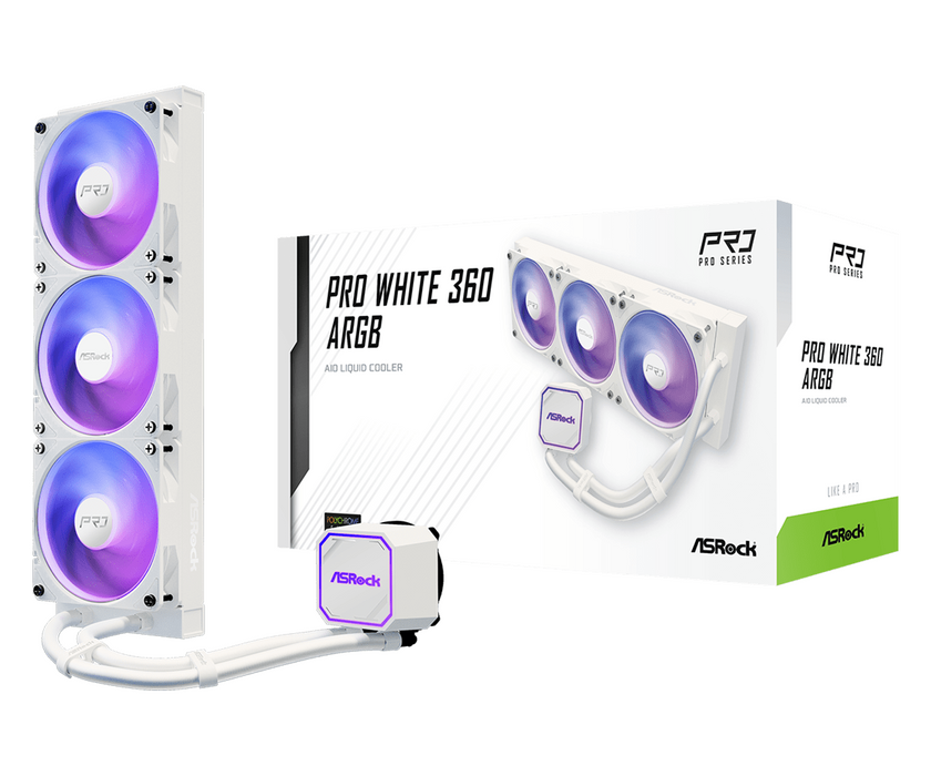 ASRock Pro White 360 ARGB CPU Cooler