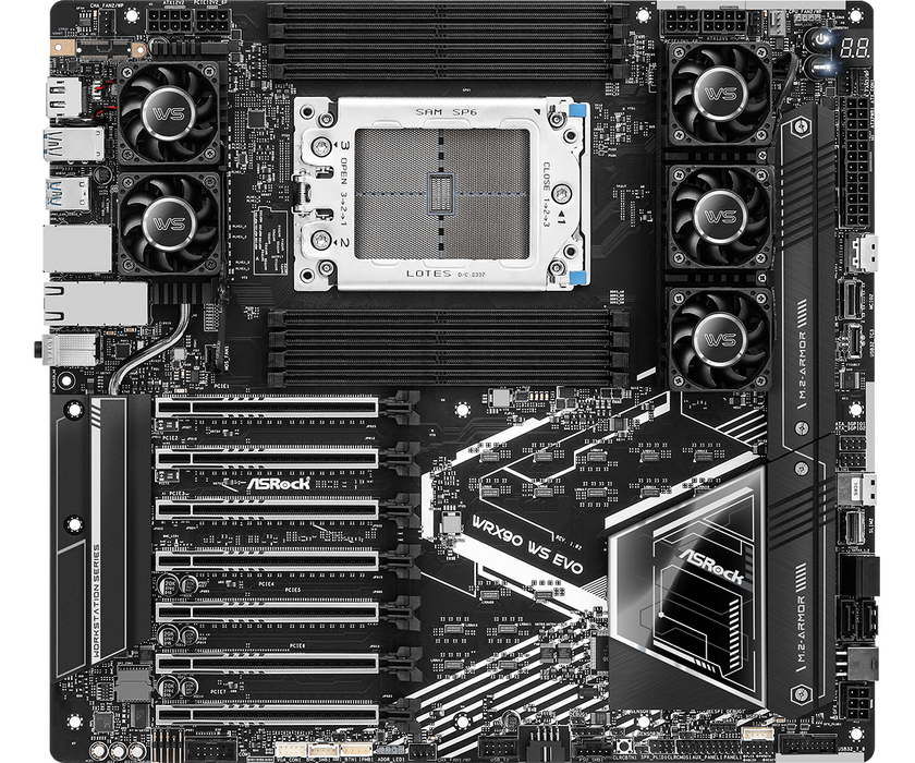Motherboard ASROCK WRX90 WS EVO, Socket sTR5, ATX, 8xDDR5