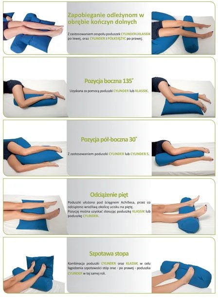 Bed positioning cushion U-crescent in silicone fibre Blue