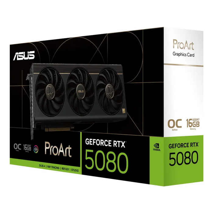 ASUS ProArt -RTX5080-O16G NVIDIA GeForce RTX 5080 16 GB GDDR7 - Graphics card (NVIDIA Graphics PLUS)VGA-NVD<<<Graphics