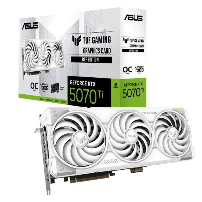 Asus TUF Gaming GeForce RTX 5070 Ti 16GB GDDR7 OC White BTF - Видео карти<<<ASUS компоненти за
