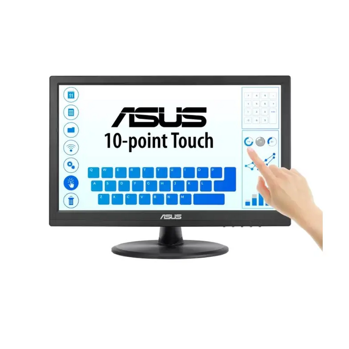 Asus VT169HE Touch Monitor,16’’ FHD (1920x1080) 10-point Touch IPS 220cd/m2 Wide Viewing Angle Frameless Flicker free
