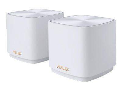 ASUS ZenWiFi AX Mini XD4 EU + UK 2PK white 1.1800Mbps dual-band mesh Wi-Fi system for seamless coverage up to 557 Sq.