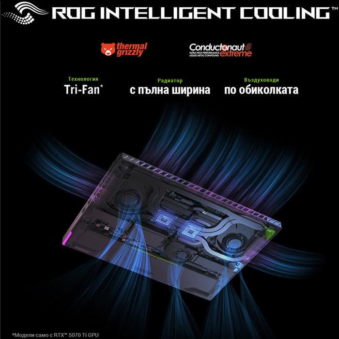 Gaming laptop ASUS ROG STRIX G16 G614PR-RV022W 16.0 ", AMD RYZEN 9 8940HX, RAM 32 GB, SSD 1000 GB, NVIDIA GEFORCE RTX5070 TI, 12 GB GDDR7, WINDOWS 11, ECLIPSE GRAY