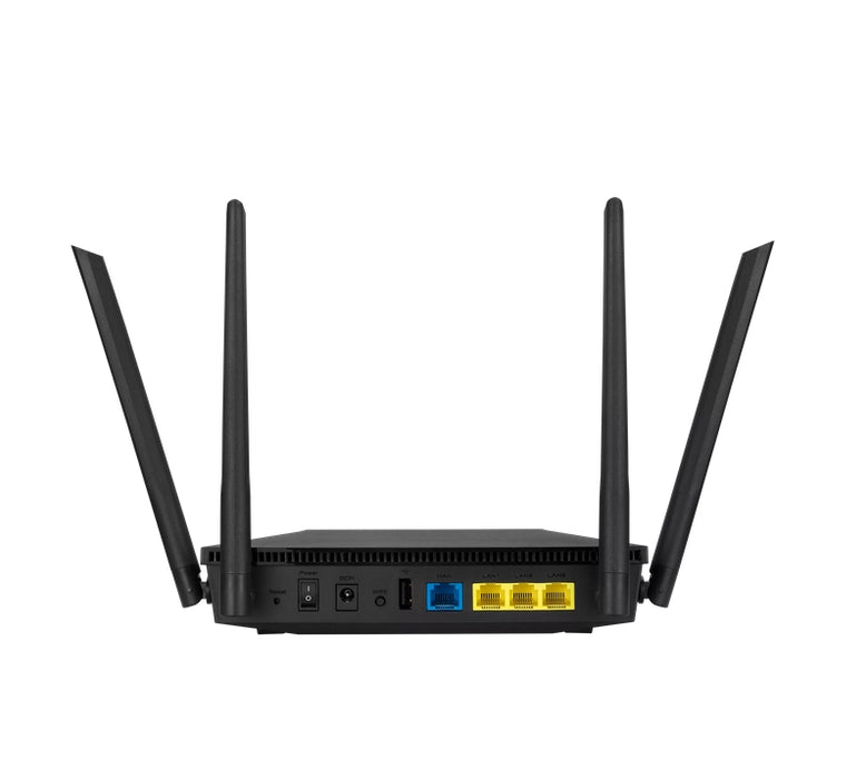 Asus Wireless Router,RT-AX1800U, AX1800, Dual-Band, Dual-Core 880MHz CPU, 128MB/256MB, Gigabit, AiProtection Classic, Traditional QoS, VPN server/client, IPTV, OFDMA, MU-MIMO, Beamforming, AiMesh,Black
