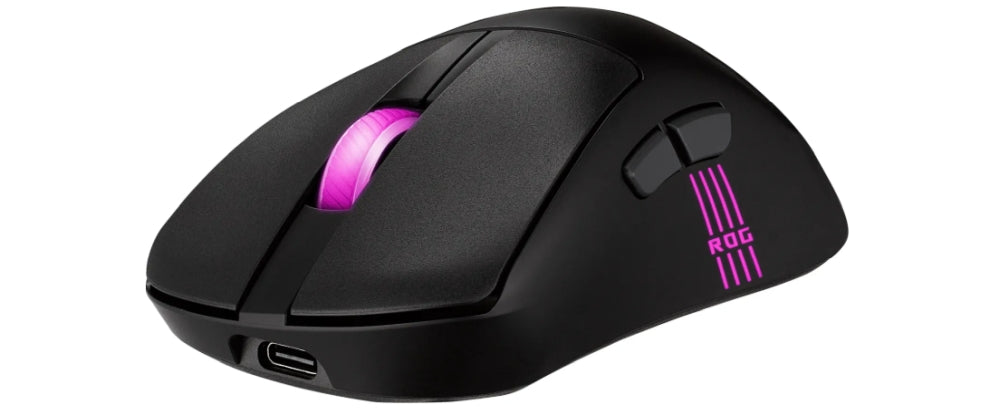 Asus ROG Keris II Origin Wireless Gaming Mouse, 65g Lightweight, Ergonomic, Push-Fit Switch Socket, 42K Optical Sensor, ROG Micro Switch II, ROG Omni Receiver, 5 Programmable Buttons, Black