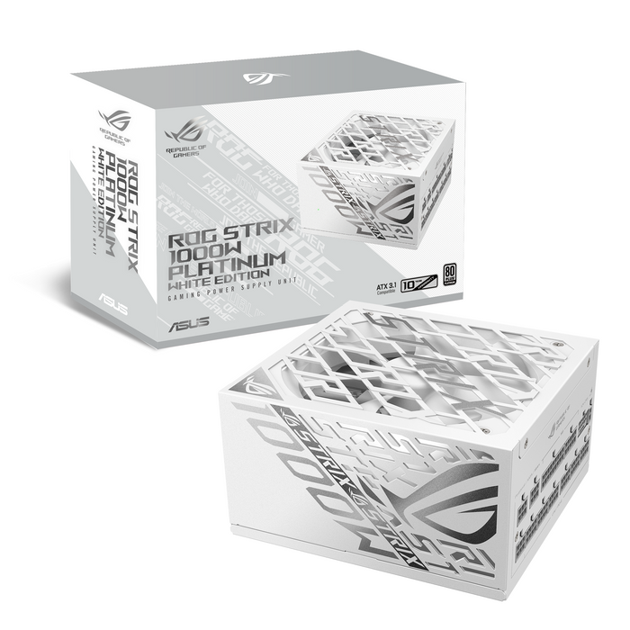 Power supply unit ASUS ROG STRIX 1000W White Edition, 80+ Platinum PCIe 5.1, Fully Modular