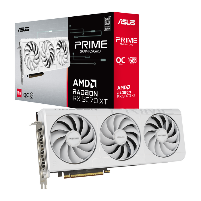 Video card ASUS PRIME RADEON RX 9070 XT White OC 16GB GDDR6