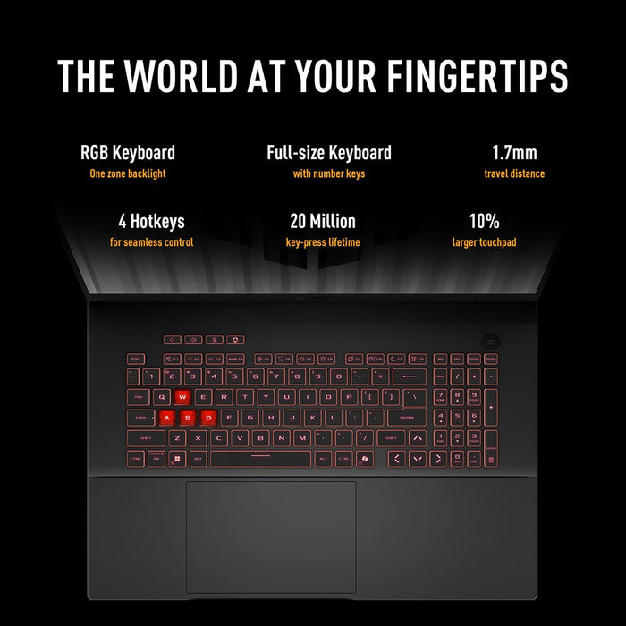 ASUS TUF Gaming A18 FA808UM-S9058 AMD Ryzen™ 7 260 Laptop 45.7 cm (18") 2.5K 16 GB DDR5-SDRAM 512 GB SSD NVIDIA GeForce RTX 5060 Wi-Fi 6E (802.11ax) NoOS Gray
