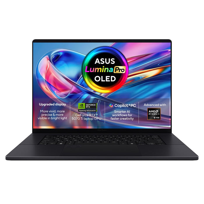ASUS ProArt P16 H7606WR-SE058X Ryzen AI 9 HX 370 16.0"4K 120Hz 1600nits AR LBL 32GB LPDDR5X SSD1TB GeForce RTX 5070 Ti 12GB CamFHD 90WHrs W11Pro Aluminum Nano Black