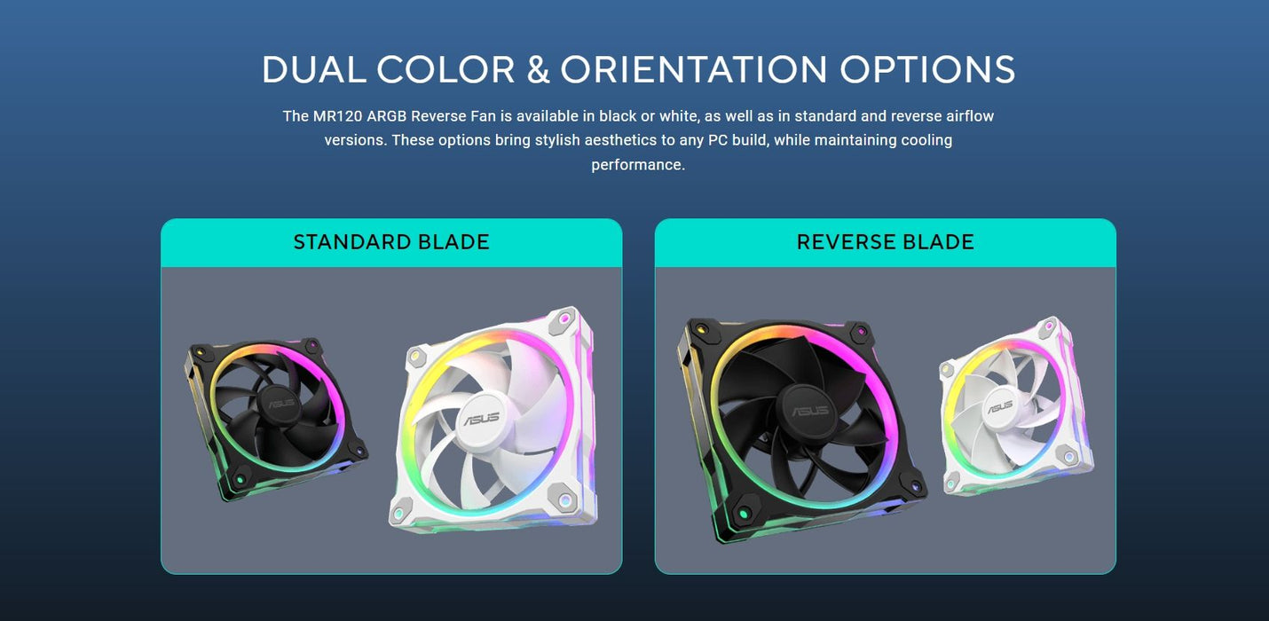 Fan Set 3 in 1 ASUS PRIME MR120 ARGB Reverse White Edition