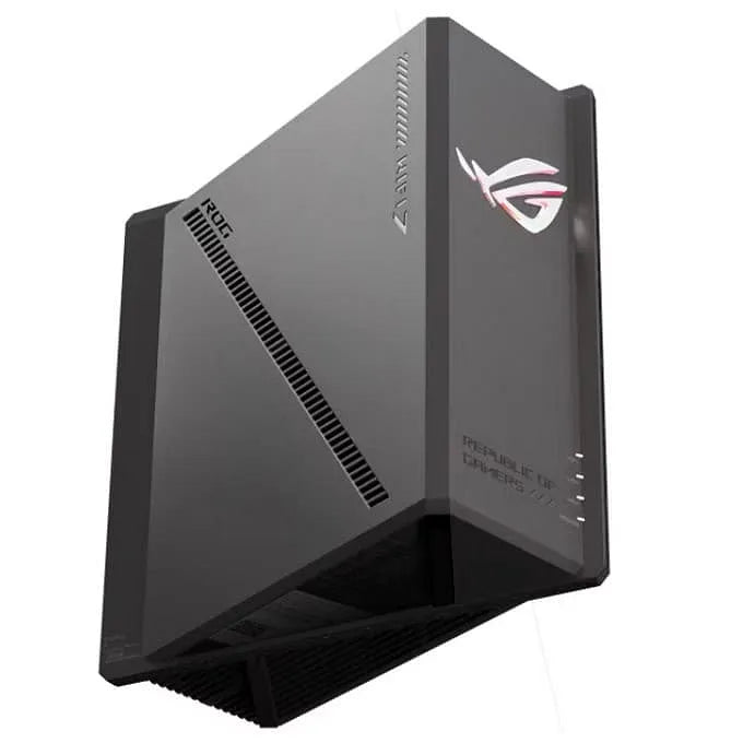 Asus Gaming Wireless Router ROG Strix GS-BE18000, Tri-Band, 320MHz bandwidth & 4096-QAM, Quad-Core 2.6GHz CPU, 256MB/2GB Flash/RAM, 8 x 2.5G port, AiProtection Pro, open NAT, VPN Fusion, 8 x SSIDs, IPTV, MU-MIMO, Beamforming, RGB, AiMesh