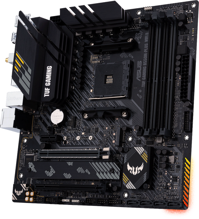 Motherboard ASUS TUF GAMING B550M-PLUS WIFI II, AMD AM4, micro ATX, 4x DDR4, dual M.2, Wi-Fi 6, PCIe 4.0, Aura Sync RGB