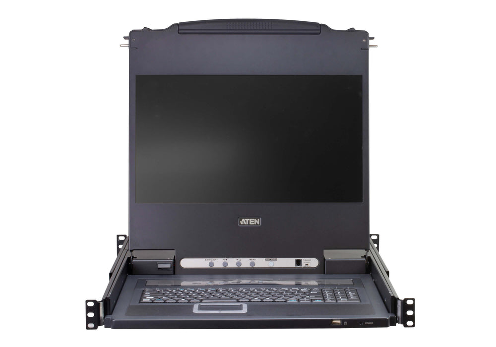 KVM Console ATEN CL5716M, 17" 16-Port PS/2-USB VGA Single Rail LCD KVM Switch